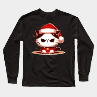 Grumpy christmas cat Long Sleeve T-Shirt